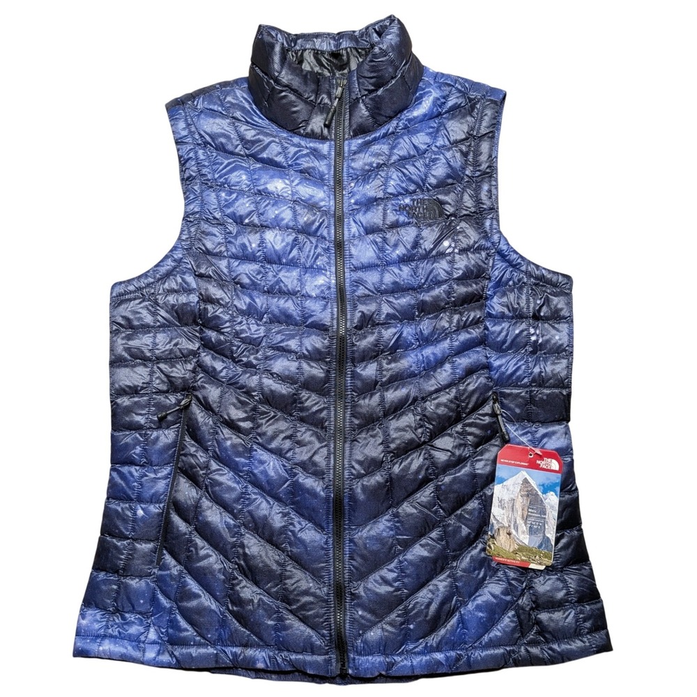 The North Face ThermoBall Vest Womens Medium Blue Galaxy NWT Quilted Puffer